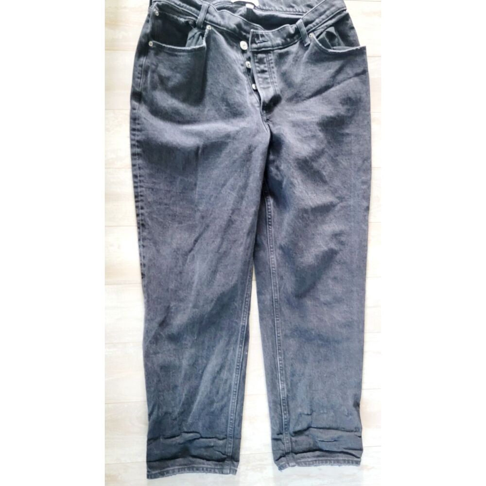 Abercrombie‎ & Fitch 32 "The Dad" High Rise Black Jeans Size 14 Curve Love